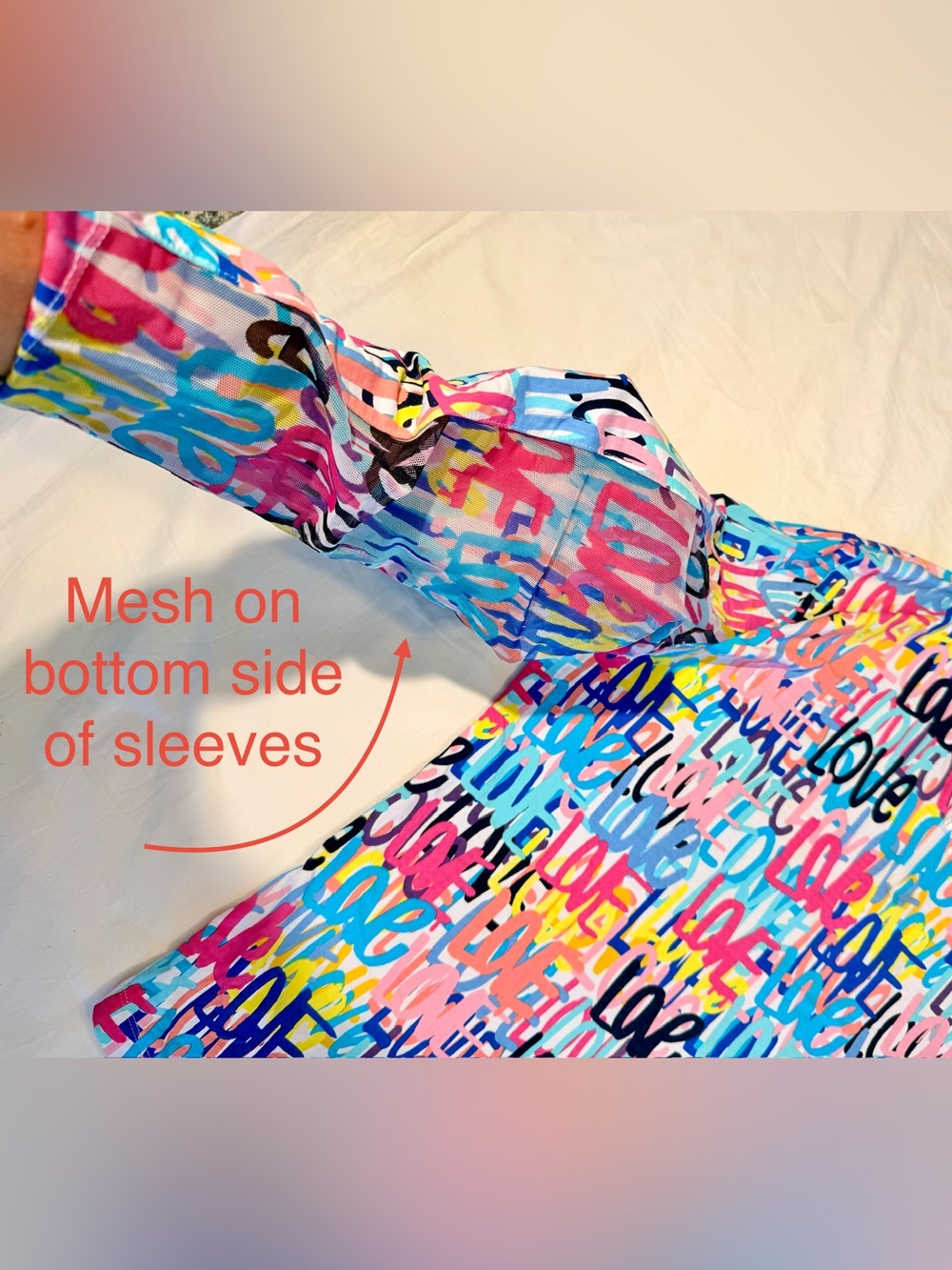 IBKUL Love Print Half Zip Pull Over Shirt - Picture 3 of 12